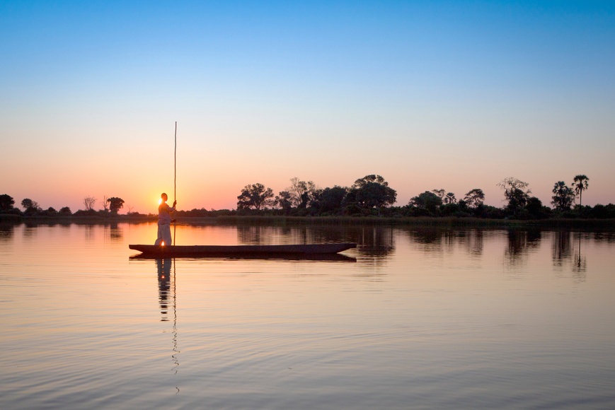 Mokoro at sunset